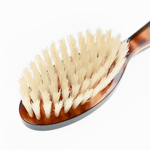 KOH-I-NOOR Tortoishell Hair Brush with Natural Soft Whitened Bristles. Oval Medium