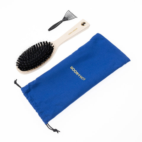 KOH-I-NOOR Pastel Pneumatic Large Hair Brush with Boar Bristles and Nylon Pins IVORY