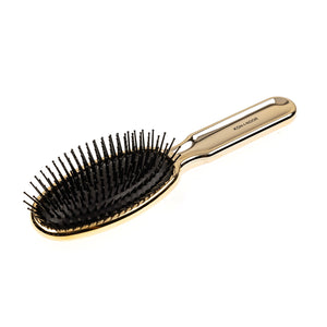 KOH-I-NOOR Metallic Oval Large Pneumatic Hair Brush With Plastic Pins GOLD