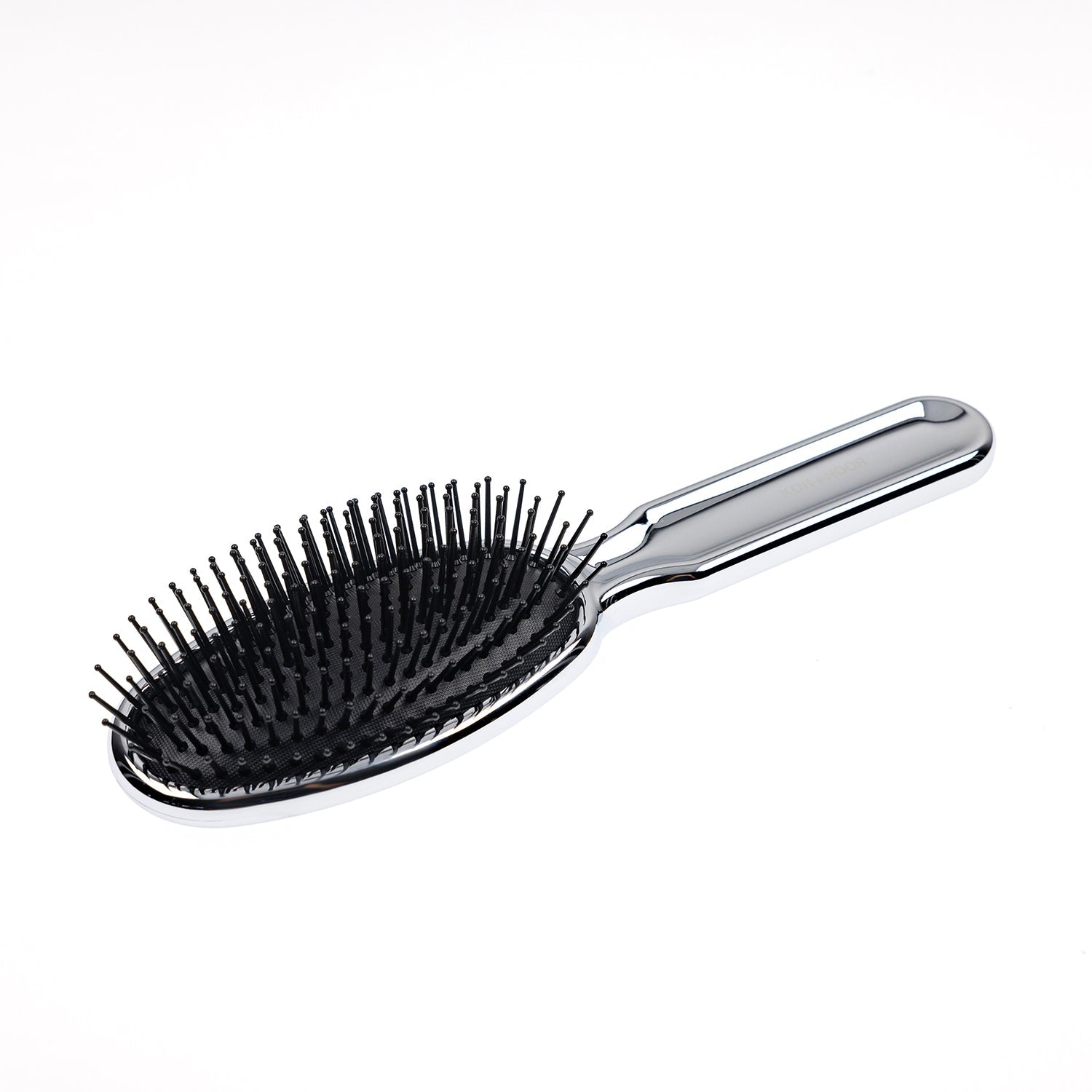 KOH-I-NOOR Metallic Oval Large Pneumatic Hair Brush With Plastic Pins CHROME