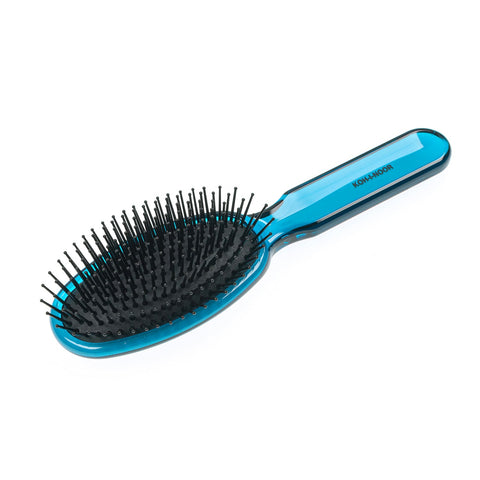 KOH-I-NOOR All Season Oval Large Pneumatic Hair Brush with Plastic Pins BLUE