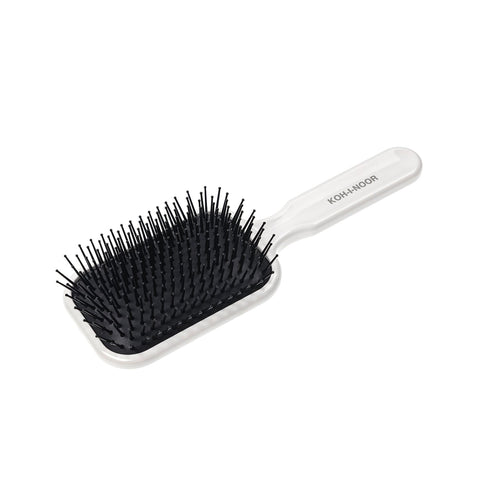 KOH-I-NOOR Professional Pneumatic Hair Brush with Wood Pins. Rectangular Large WHITE